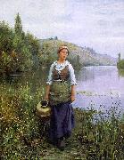 Daniel Ridgeway Knight By the Riverside oil painting picture wholesale